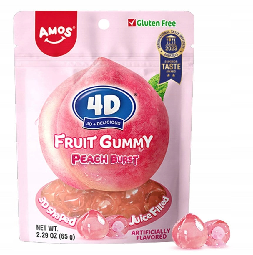 Amos 4D Juicy Peach gumicukor 65 gr.