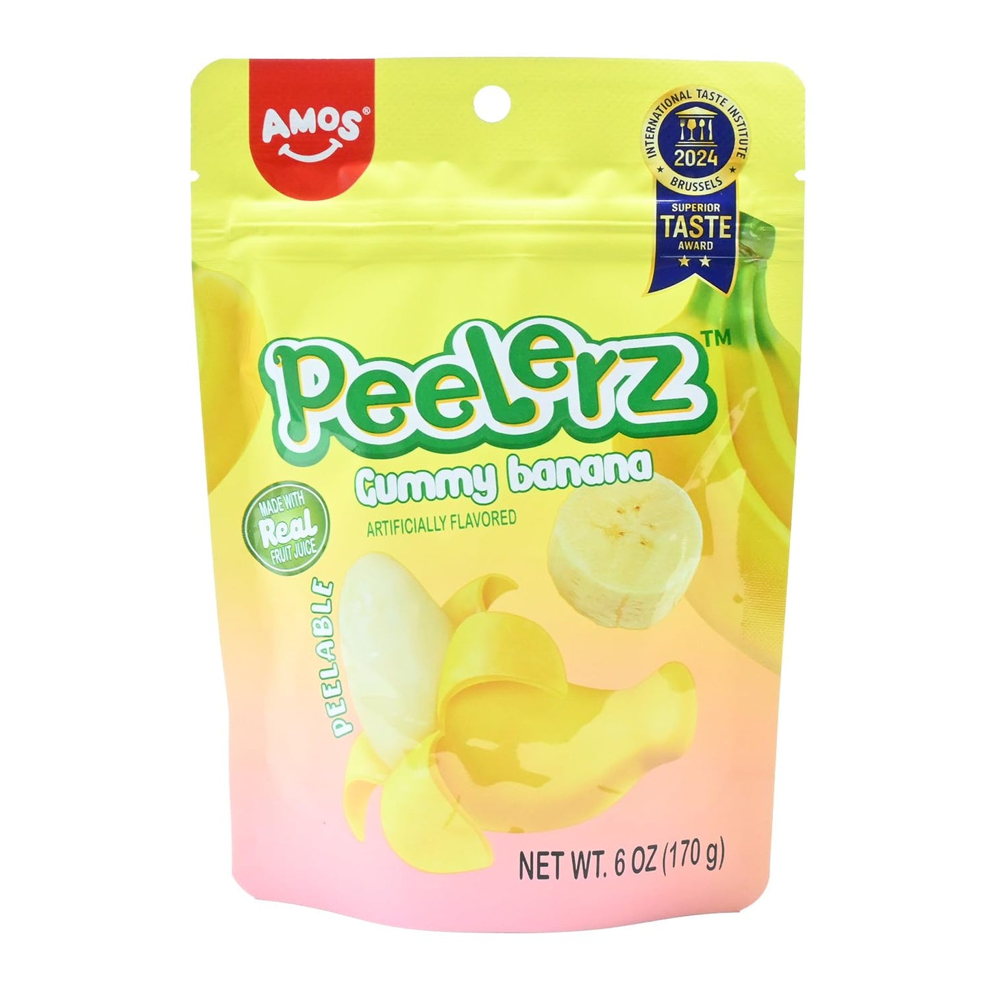 Amos Peelerz Banana banán ízű hámozható gumicukor 65gr.
