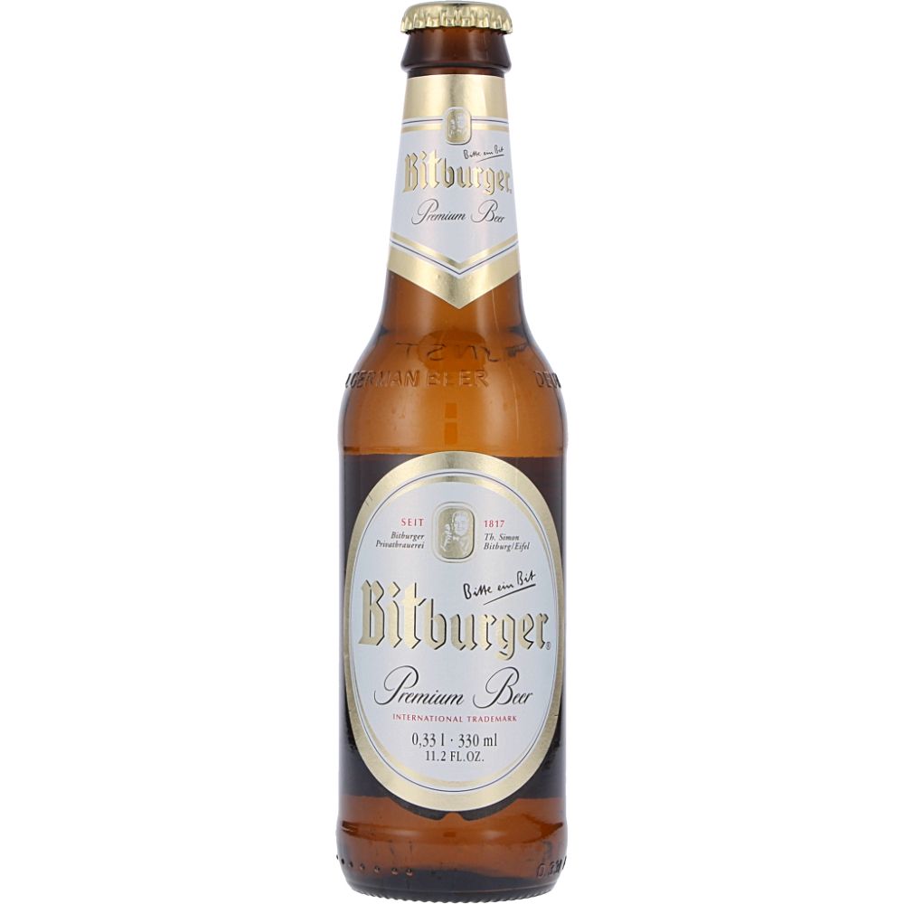 Bitburger világos német üveges sör 0.33 L DRS